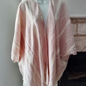 Universal Thread Striped Pink and Cream Kimono